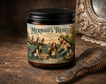 Mermaid Candle Vintage Beach Nautical Decor