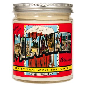 Milwaukee Wisconsin Gift, Personalized Candle Gift, Scented Soy Candle Gift Moving