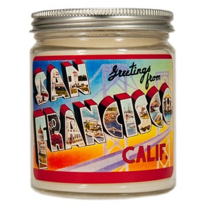 San Francisco Candle Personalized San Francisco Gift, Homesick Candle,  Vintage San Francisco Postcard