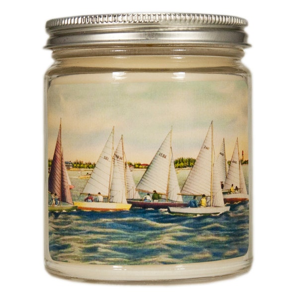 Beach Soy Candle, Custom Scented Candle, Sailboat Candle, Container Soy Candle, Personalized Candle, Nautical Candle, Beach House Decor
