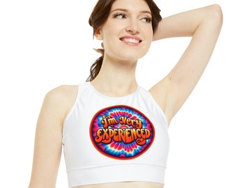 I'm Very Experienced High Neck Crop Bikini Top