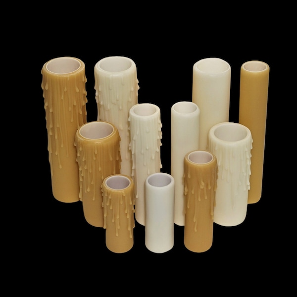 Heat Resistant Resin Candle Covers - Candelabra Size with Drips (3/4" socket)