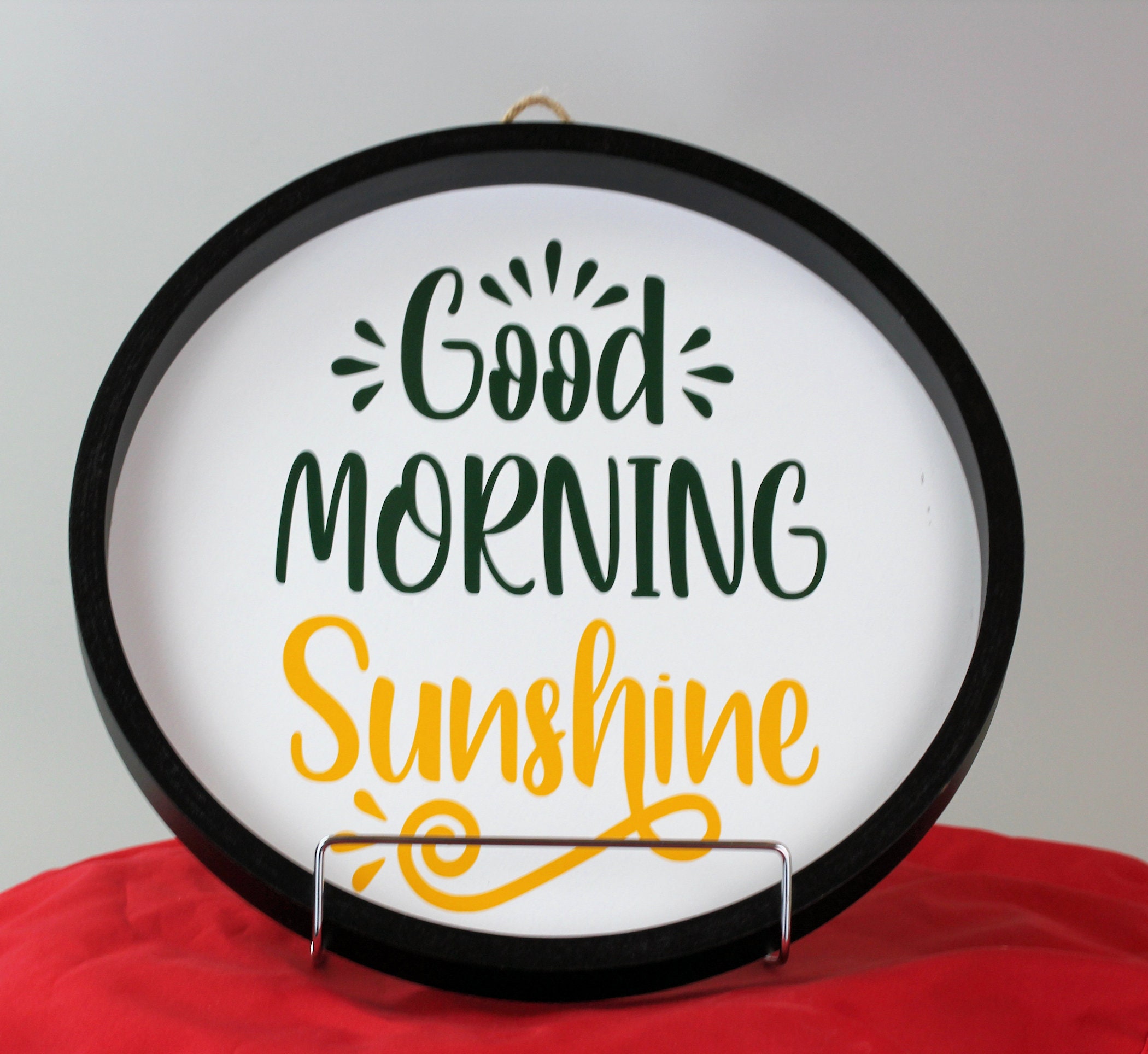 Good Morning Sunshine Round Sign With Black Frame - Etsy