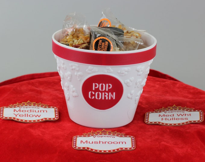 Bols à pop-corn personnalisés de taille individuelle Tasters Choice - Comprend de la poudre d'arôme et des grains de pop-corn