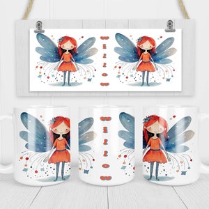Personalized Fairy Mug, colorful fairy cup, 11 or 15 ounce size