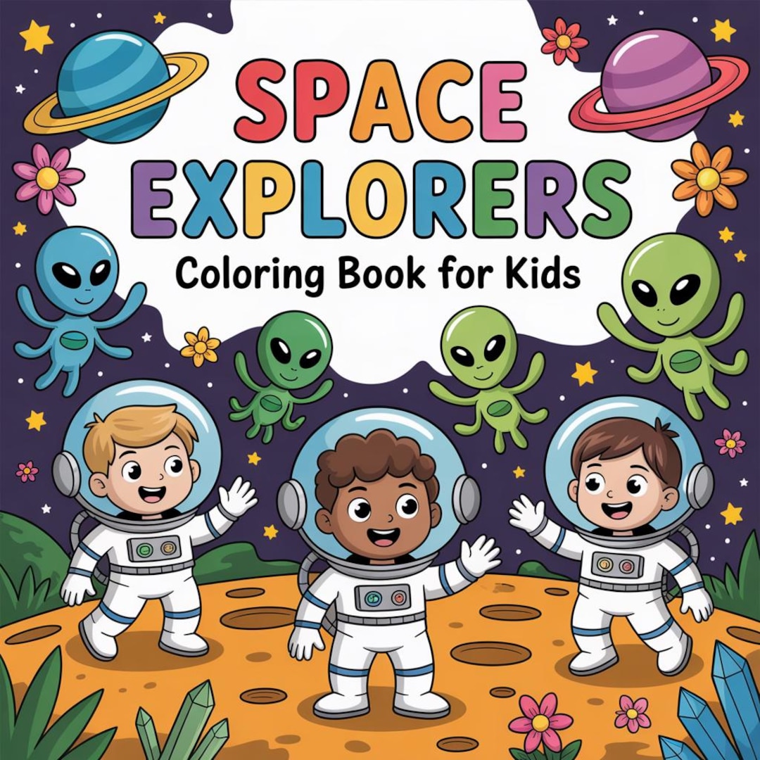 Space Explorers Coloring Pages for Kids - 65 Pages - Etsy
