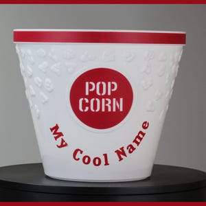 Personalized Popcorn Bucket: Large 6-Quart Movie Night Tub with Kernel Filter