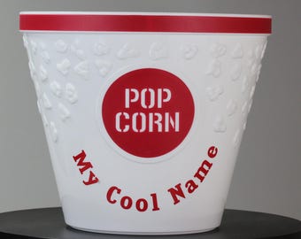 Personalized Popcorn Bucket: Large 6-Quart Movie Night Tub with Kernel Filter