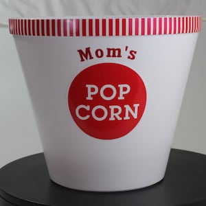 Personalized Popcorn Bucket: Large 6-Quart Movie Night Tub with Kernel Filter