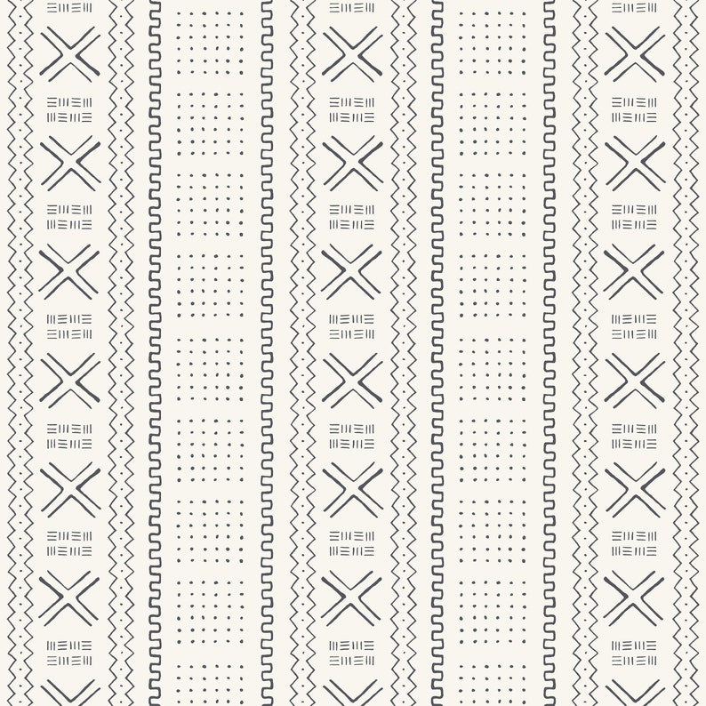 AFRICAN MUDCLOTH IVORY Peel and Stick Removable Wallpaper Abstract Black /& White Boho Wall Decor 8x10 Quick-Ship Samples Modern