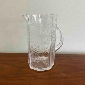 Vintage Iittala Kalinka Glass Pitcher Design By Timo Sarpaneva - Finland - Scandinavian