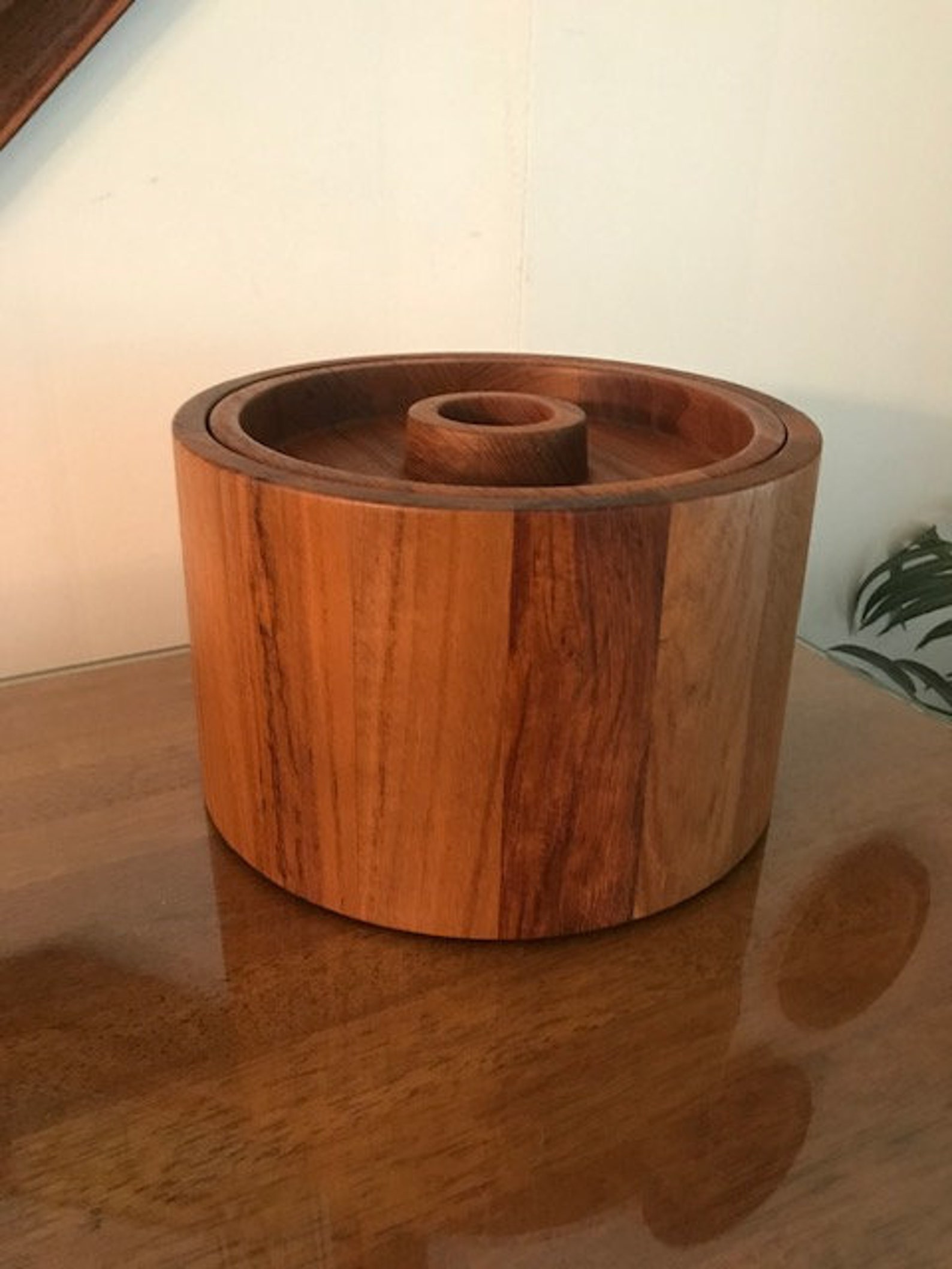 Cubo de hielo de madera de teca Dansk de mediados de siglo | Etsy