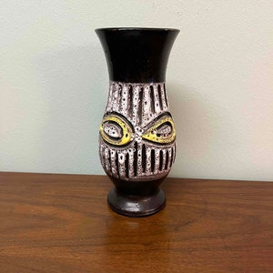 Vintage MCM Lava Glaze Decorative Pottery Vase - Made In Italy