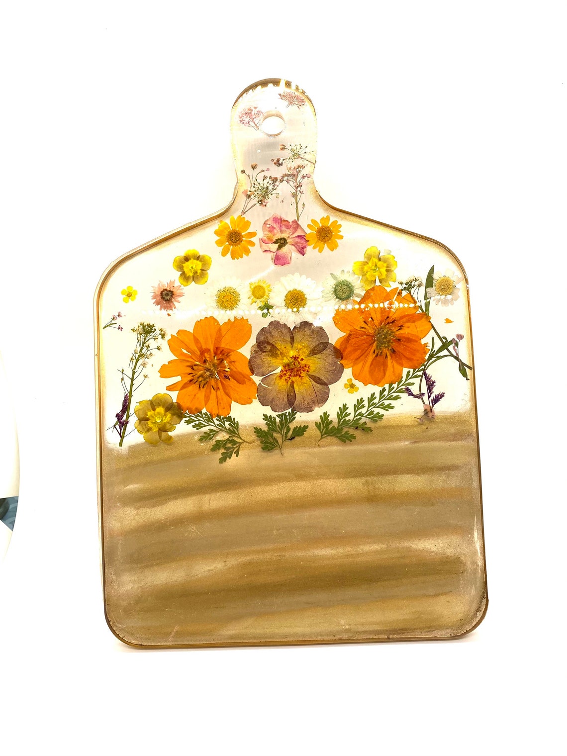 Resin serving tray dried flowers pressed flowers botanical Etsy