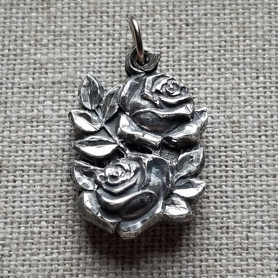 Antique Vintage STERLING SILVER Rose Slide Miracu… - image 1