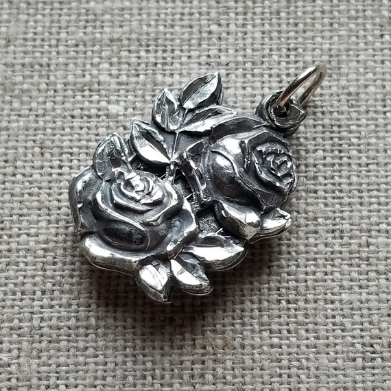 Antique Vintage STERLING SILVER Rose Slide Miracu… - image 7