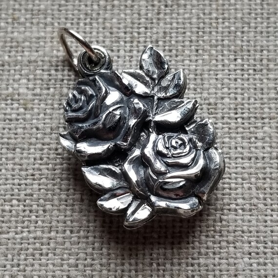 Antique Vintage STERLING SILVER Rose Slide Miracu… - image 4