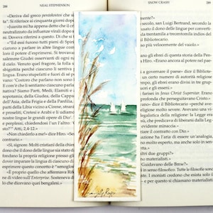 Acquerello Originale con mare - Segnalibro dipinto a mano - Mare su segnalibro acquerello originale - Regalo per lettore Regalo per uomo