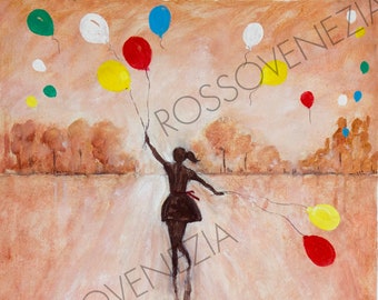 Pittura Palloncino Rosso Etsy