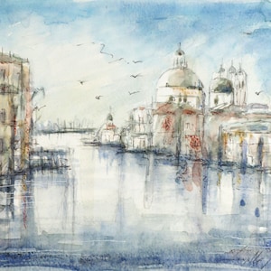 Venezia Acquerello Originale - Dipinto Venezia Acquarello - Piccolo acquerello Venezia - Arte regalo compleanno Uomo e Donna