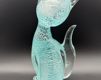 Signed Murano Glass Cat with slight UV reaction