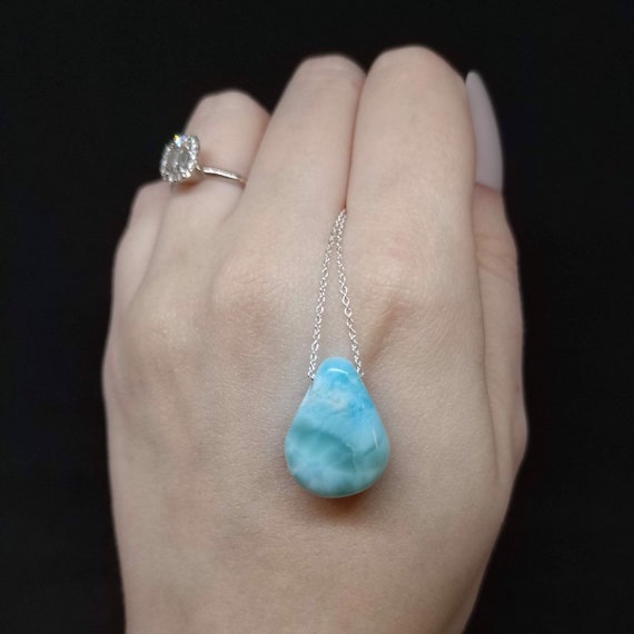 Larimar Pendant Bead / Optional Chain