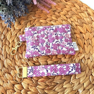 Mini pochette porte-clés / pochette matelassée à fermeture éclair / petit portefeuille porte-cartes / pochette à cosmétiques / pochette à rouge à lèvres / Liberty of London