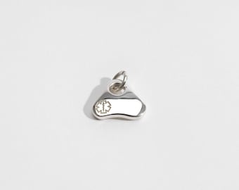 Custom Silver Medical ID  Pendant | Type 1 & Type 2 Medical Alert ID | Sterling Silver or Bronze