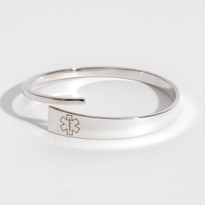 Engravable Medical ID Bracelet | Type 1 & Type 2 Medical Alert ID | Sterling Silver or Bronze