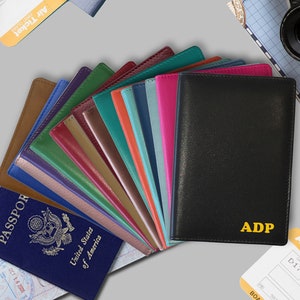 Funda de pasaporte personalizada, billetera RFID, funda de pasaporte personalizada, porta pasaporte personalizado, billetera de cuero para pasaporte