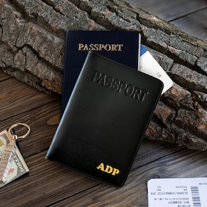 Personalized Leather Basic Passport Cover: RFID Blocking