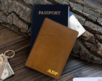 Personalized Leather Passport Wallet Cover: RFID Blocking