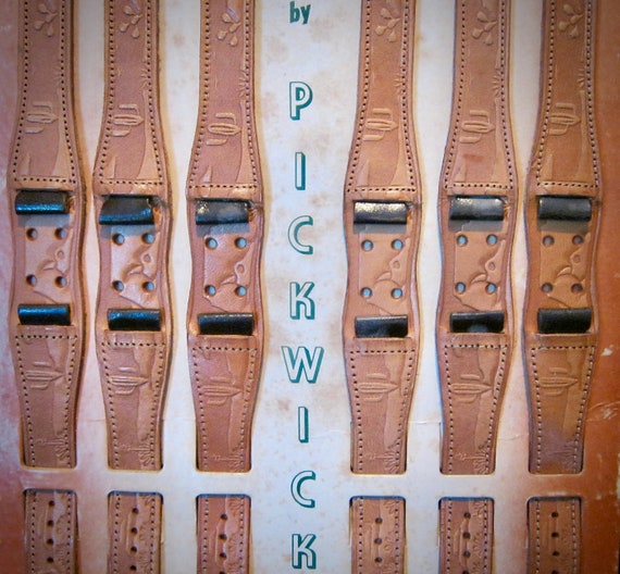 RARE NOS 1940's Western 'Hand Tooled' PICKWICK Wa… - image 2