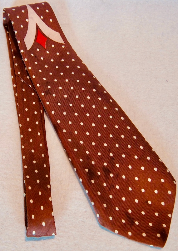 Handsome & Unique Vintage 1940's 'A-Frame' Necktie - image 1