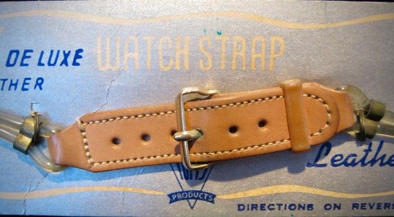 RARE NOS 1930's Art Deco 'Leather Light' Watchband - image 2