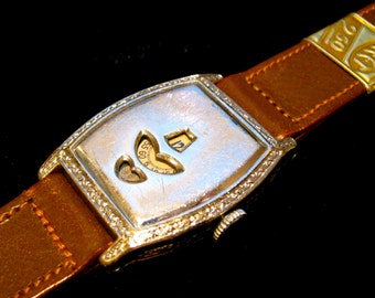 Handsome & Rare Vintage 1930&#39;s &#39;Helbros&#39; Digital/Direct Read/Jump Hour Watch