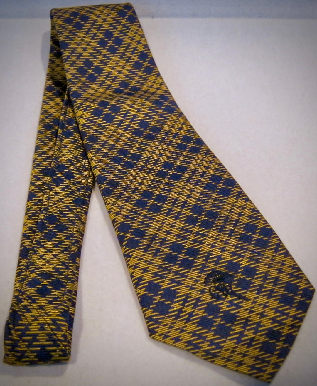 Cravatta tradizionale e bella vintage anni '70 'Tartan' Countess