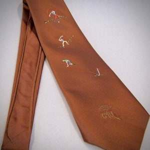 Brilliant & Handsome Vintage Theme &#39;A Day of Golf&#39; Countess Mara Necktie