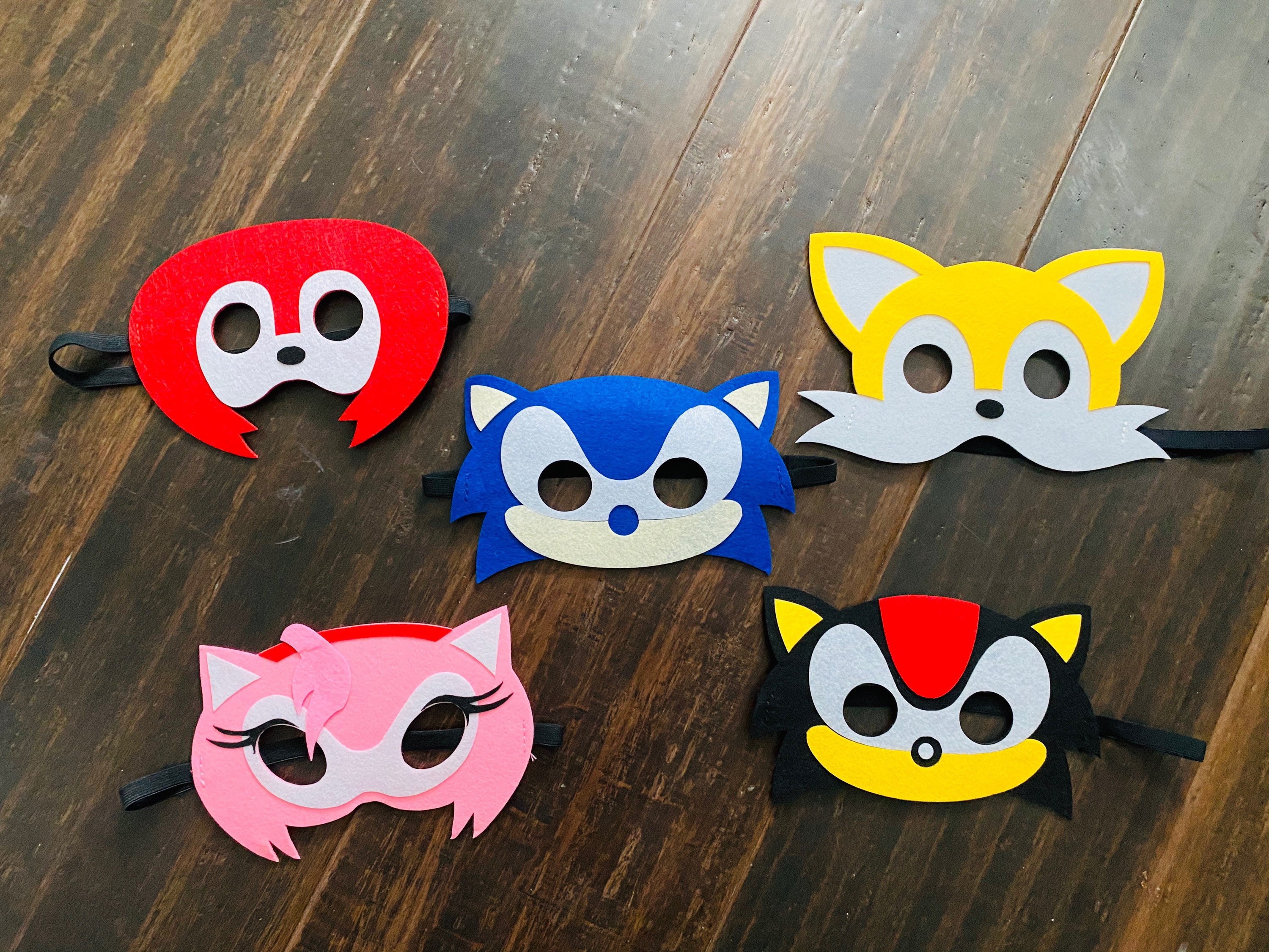 Máscaras Com Personagens - Festa Sonic, Knuckles E Tails