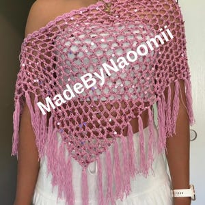 Patrón de ganchillo para poncho de malla con lentejuelas / PDF a medida / Poncho brillante ideal para principiantes / Descarga instantánea / Términos estadounidenses