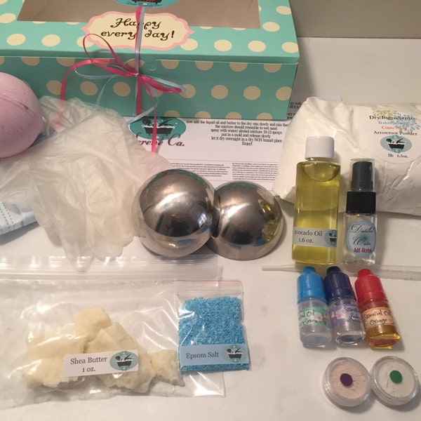 Serene ca. Bath Bomb DIY kit includes everything, make your own Bath Fizzy