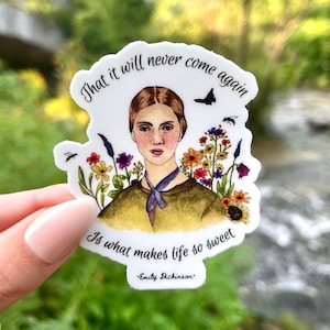 Sticker Emily Dickinson, sticker citation poésie, art poétique inspirant, stickers littéraires, décoration livresque