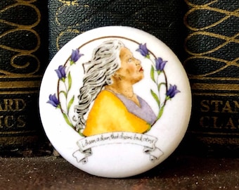 Toni Morrison Pinback Button, African American Women Writer Pins, Black Author Pin, Gift for Writer