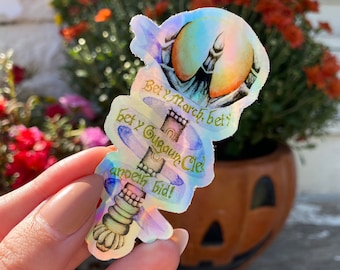 Halloweentown Sticker, Holographic Halloween Sticker, Talisman Sticker, Spooky Sticker