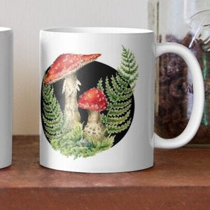 Cottagecore Mushroom Mug, Mycology Mug, Fungi Coffee Cup, Toadstool Tea Cup, Cabincore Gift, Forestcore Decor