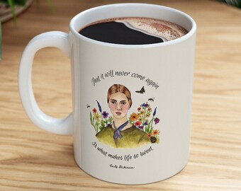 Taza de café Emily Dickinson, taza de té con cita de poesía, taza de libro inspiradora