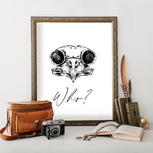 Spooky Owl Skull Halloween Art Print | Witchy Art Print | Pagan Wall Art| Wiccan Art | Occult Art |