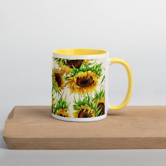 Sunflower Coffee Mug: Cottagecore Floral Tea Cup