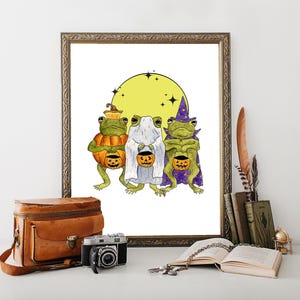 Halloween Frog Print: Trick or Treat Toads Artwork