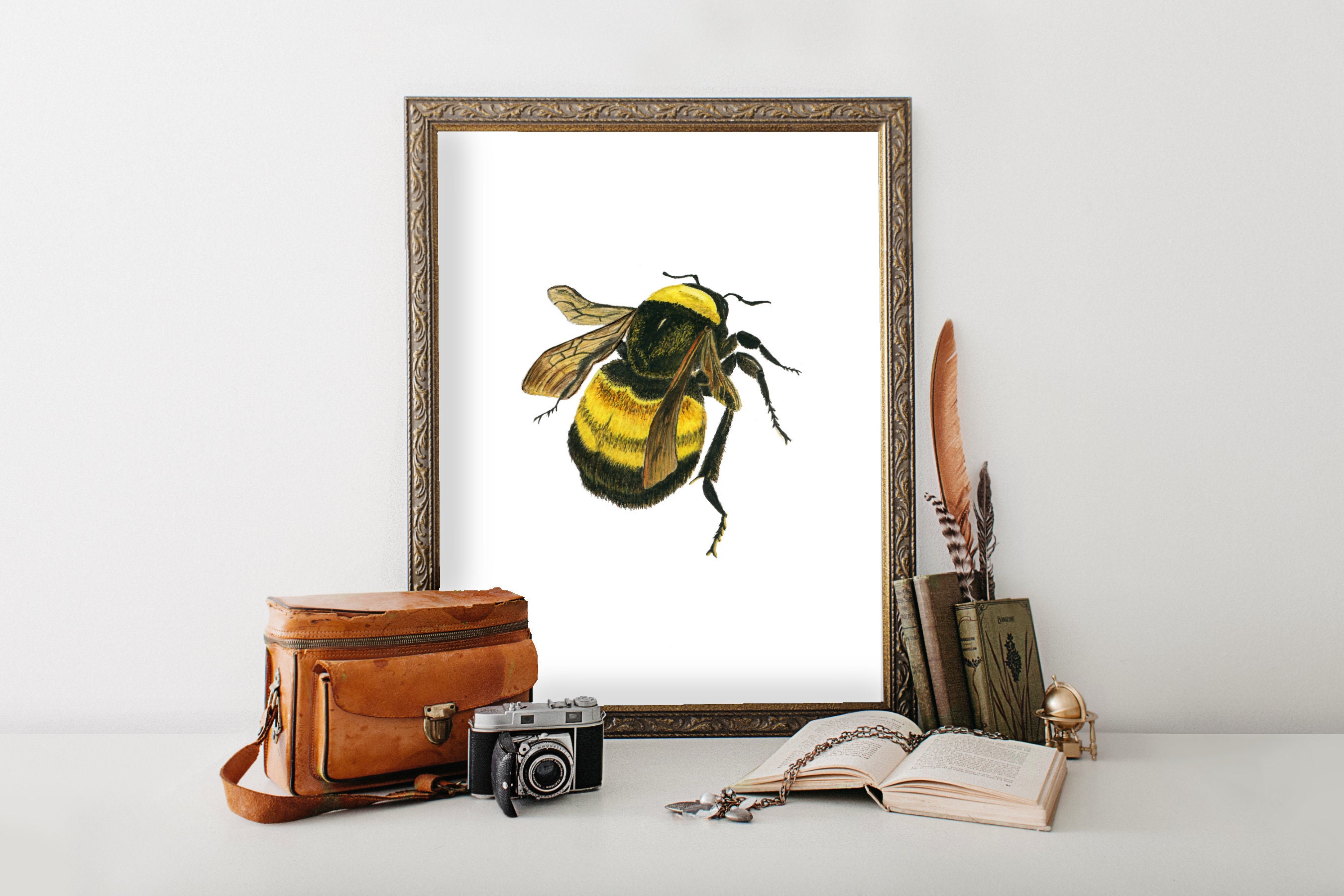 Save The Bees Art Print Bumblebee Wall Decor Bee Artwork Etsy